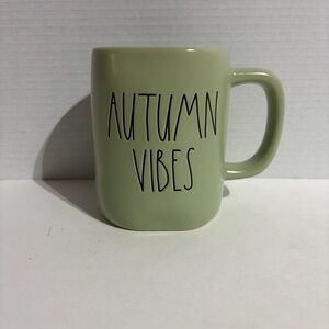 Rae Dunn Autumn Vibes Coffee Mug Cup Sage Green Artisan by Magenta 202 NEW NWOT